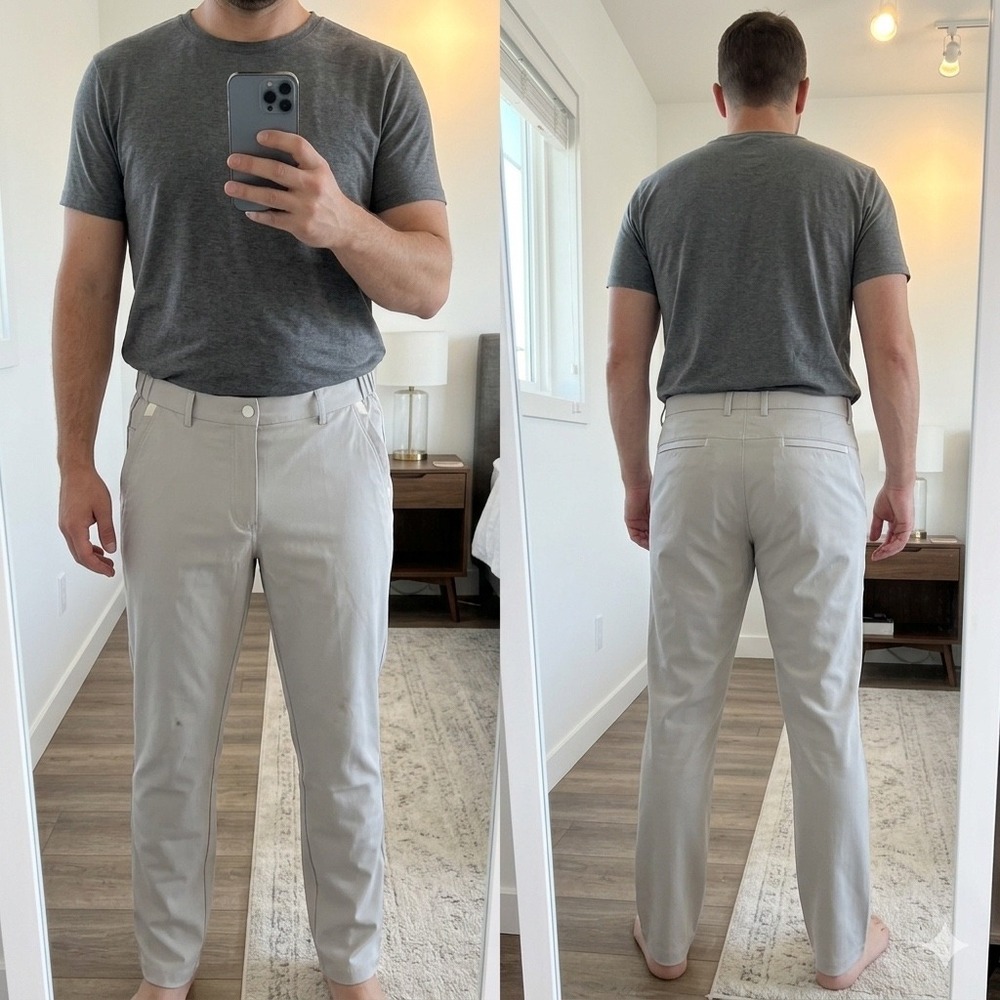 Jack Archer Commuter Pants Mens 36x34 Stone Gray Tech Stretch Chino Golf Casual